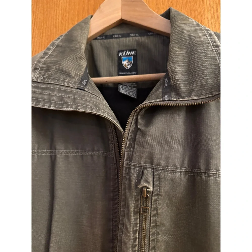 Kuhl Vintage Patina Dye Jacket Mens Size M Olive Green Rugged Gorpcore Workwear